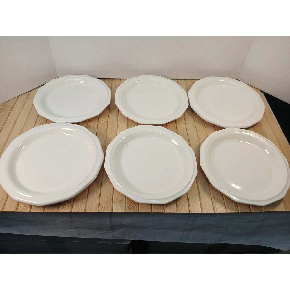 Pfaltzgraff Heritage White Octagonal Dessert Bread Plates Set of 6 Stoneware 7